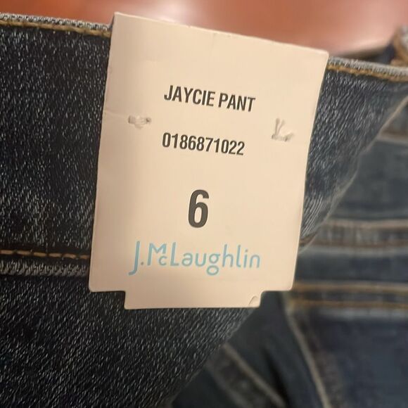 J. McLaughlin Jaycie Jeans Medium Denim Blue Stretch Size 6 - Picture 8 of 10